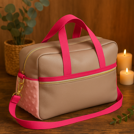 Sac à langer – Rose • Doublure Eponge & Minky • Pièce unique